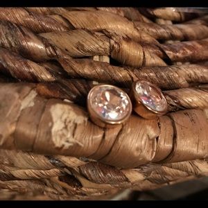 Michael Kors Rose Gold Bezel Studs Earrings